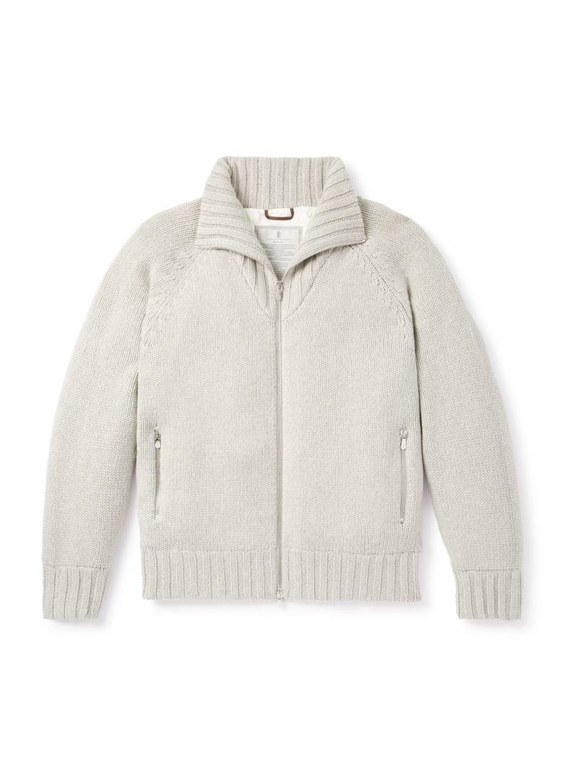 Brunello Cucinelli - Cashmere Zip-Up Cardigan - Men - Gray - IT 52 von Brunello Cucinelli