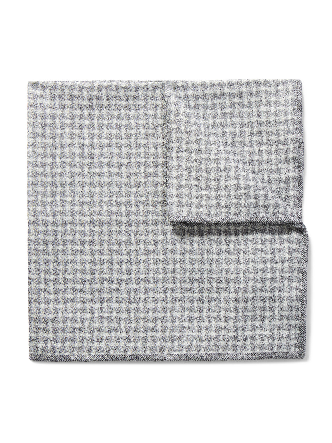 Brunello Cucinelli - Checked Silk-Jacquard Pocket Square - Men - Gray von Brunello Cucinelli