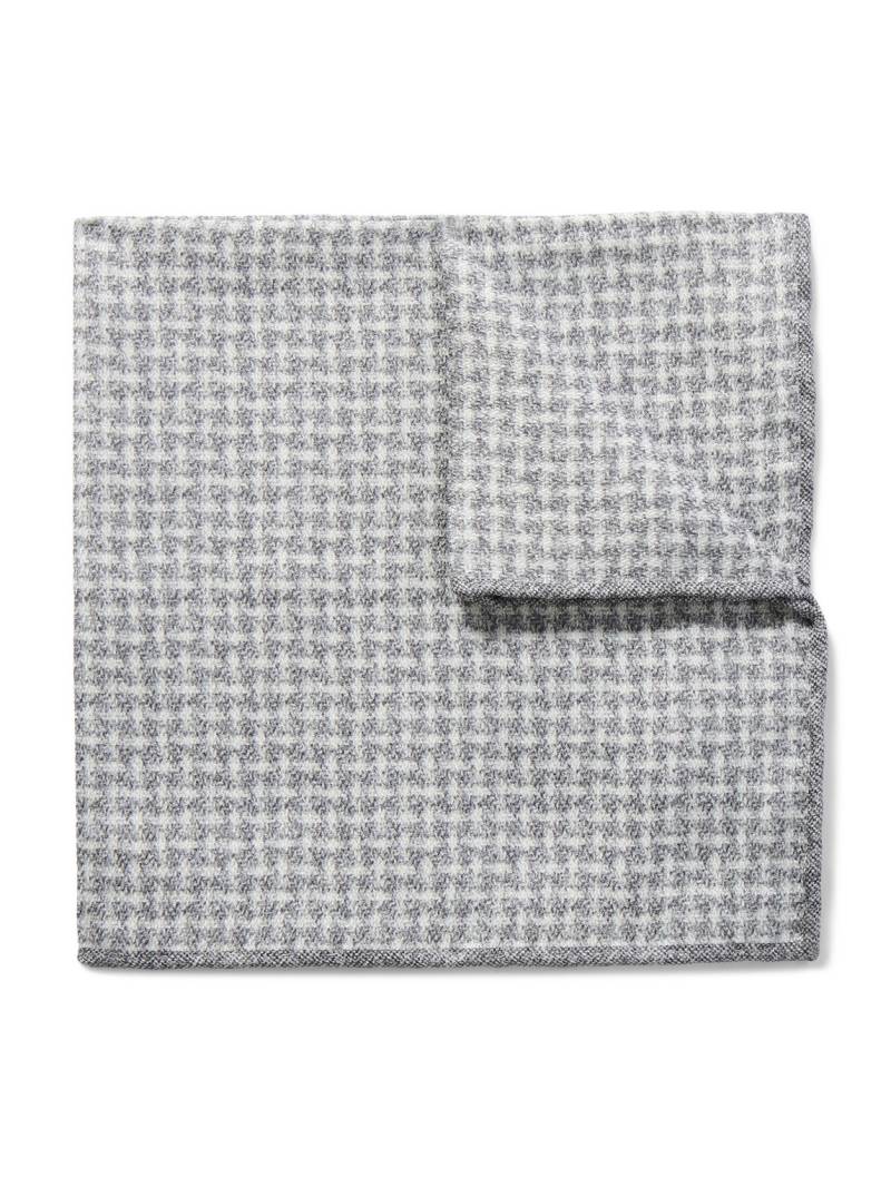Brunello Cucinelli - Checked Silk-Jacquard Pocket Square - Men - Gray von Brunello Cucinelli