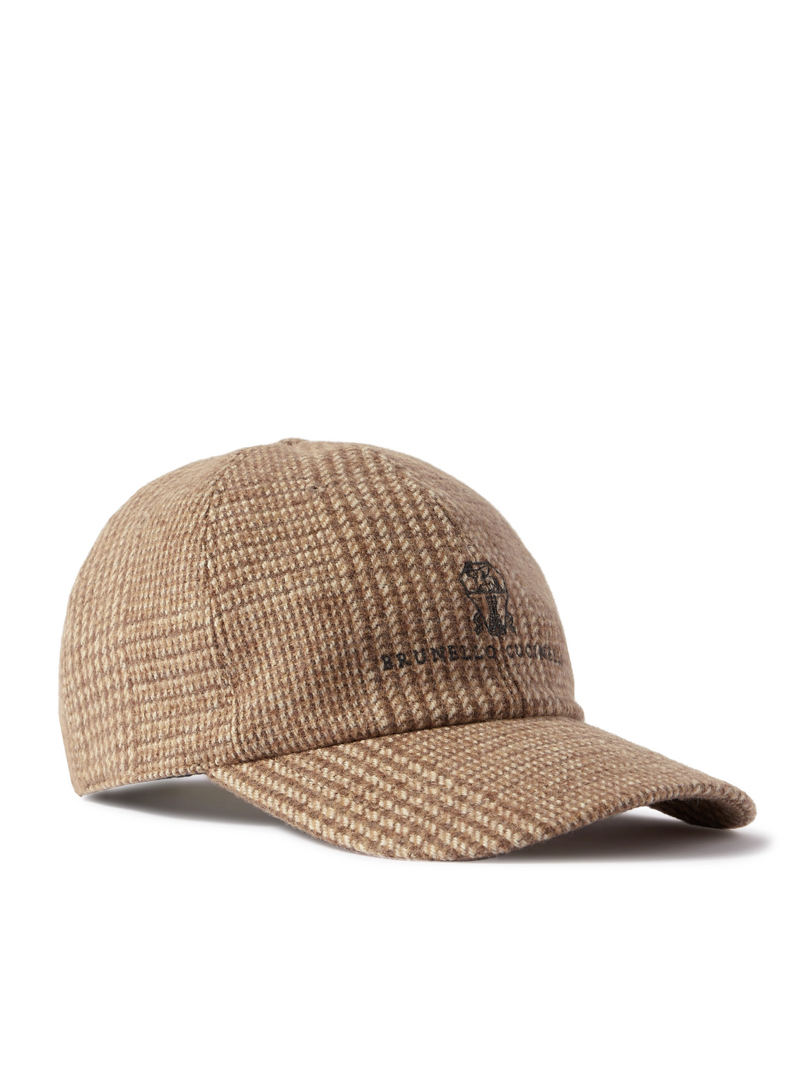 Brunello Cucinelli - Checked Wool-Blend Cap - Men - Brown - L von Brunello Cucinelli