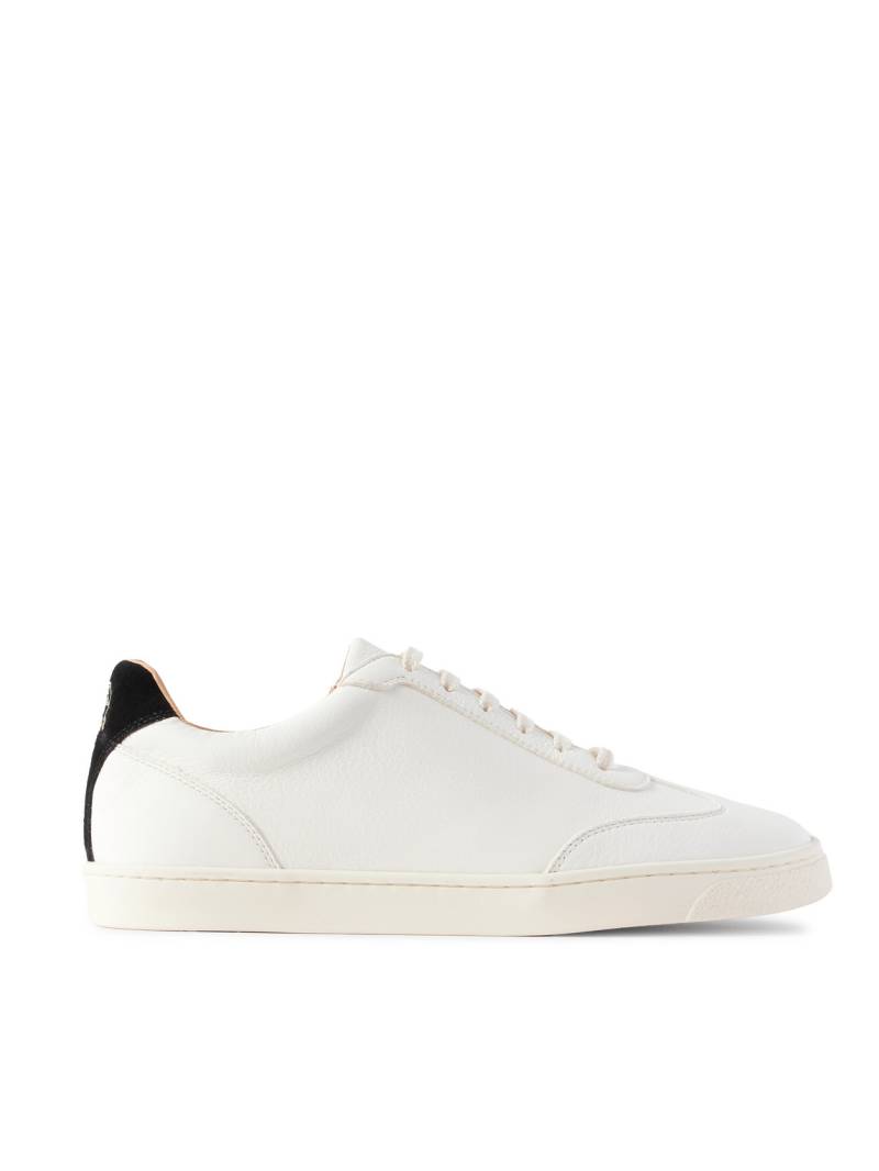 Brunello Cucinelli - Coda di Rondine Suede-Trimmed Leather Sneakers - Men - Neutrals - EU 43.5 von Brunello Cucinelli