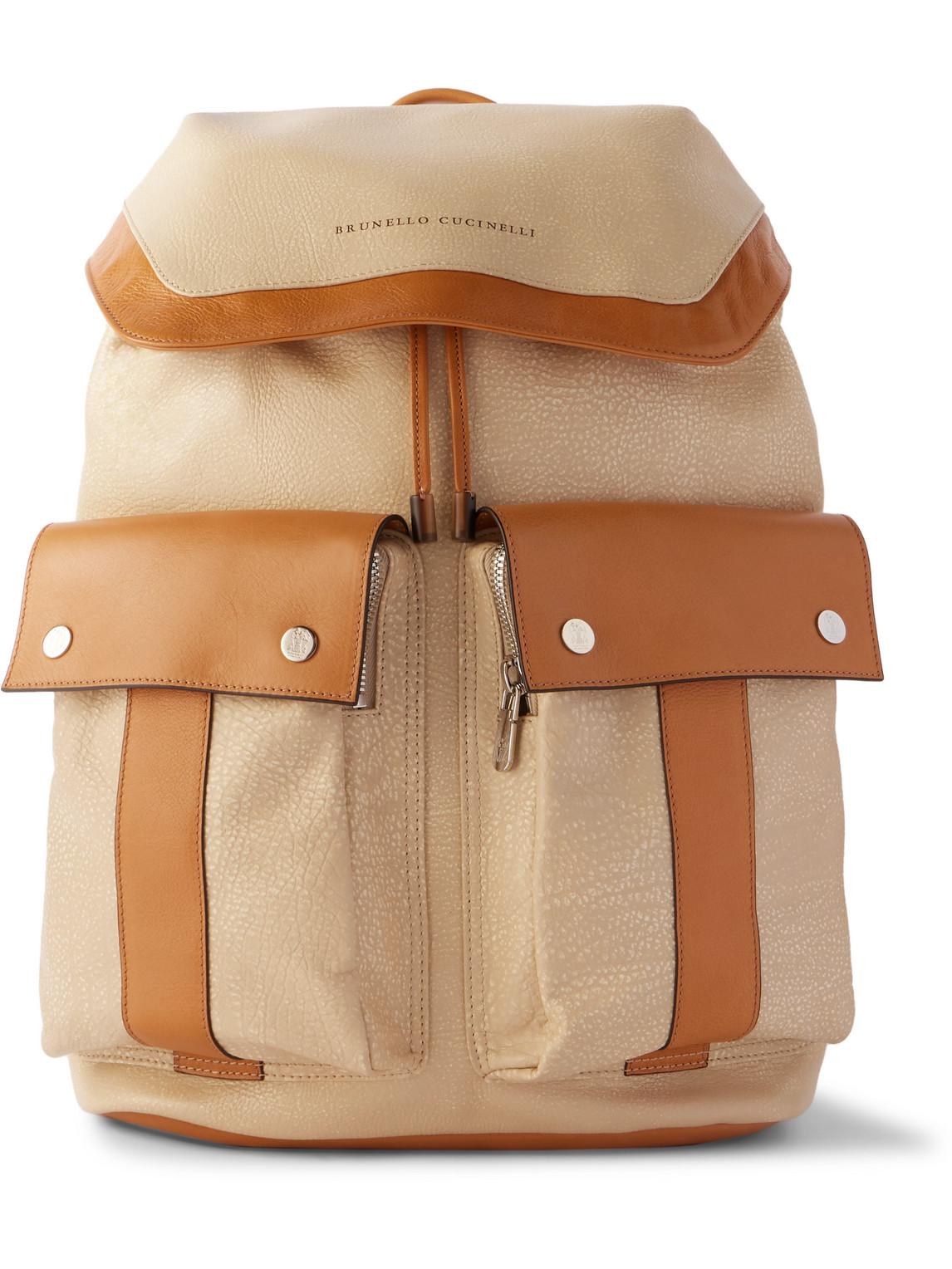 Brunello Cucinelli - Colour-Block Full-Grain Leather Backpack - Men - Neutrals Brunello Cucinelli - Colour-Block Full-Grain Leather Backpack - Men - Neutrals von Brunello Cucinelli