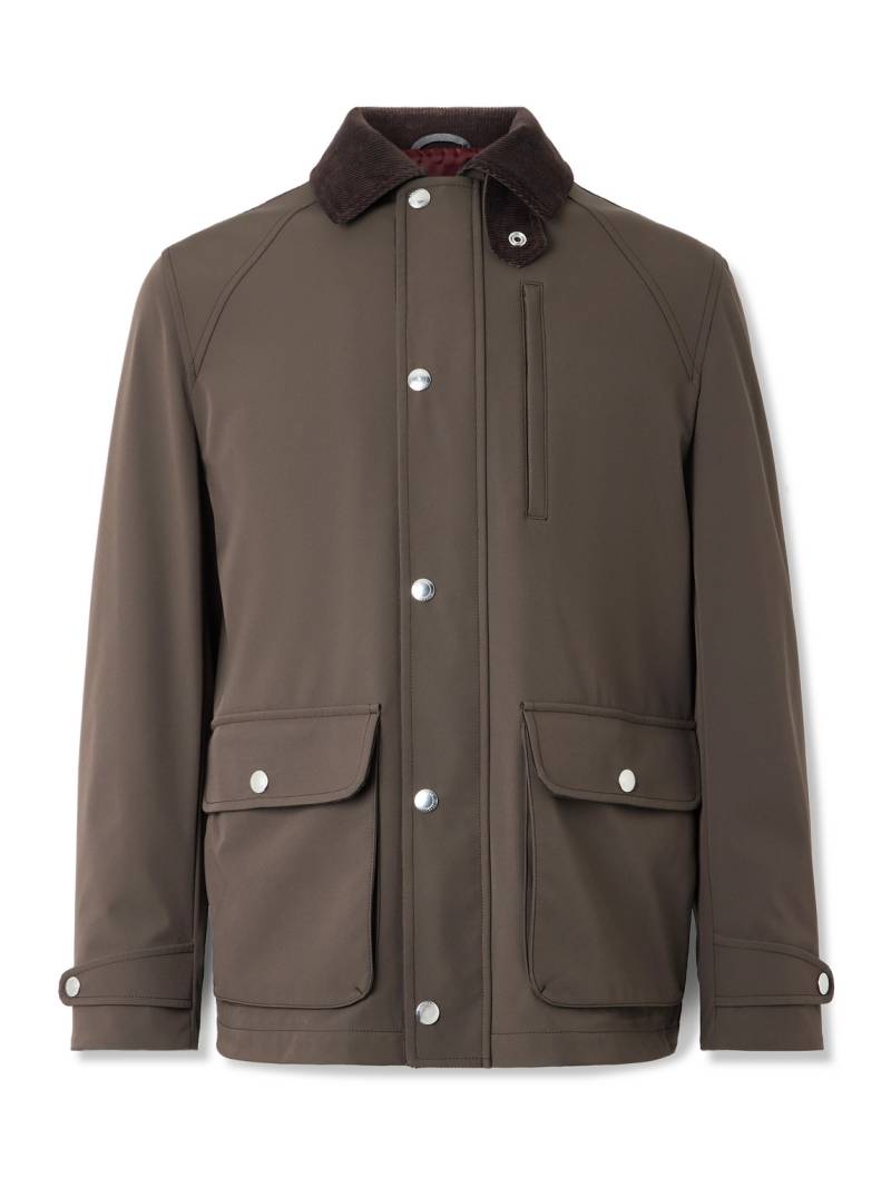 Brunello Cucinelli - Cotton-Blend Corduroy-Trimmed Shell Field Jacket - Men - Brown - IT 52 von Brunello Cucinelli