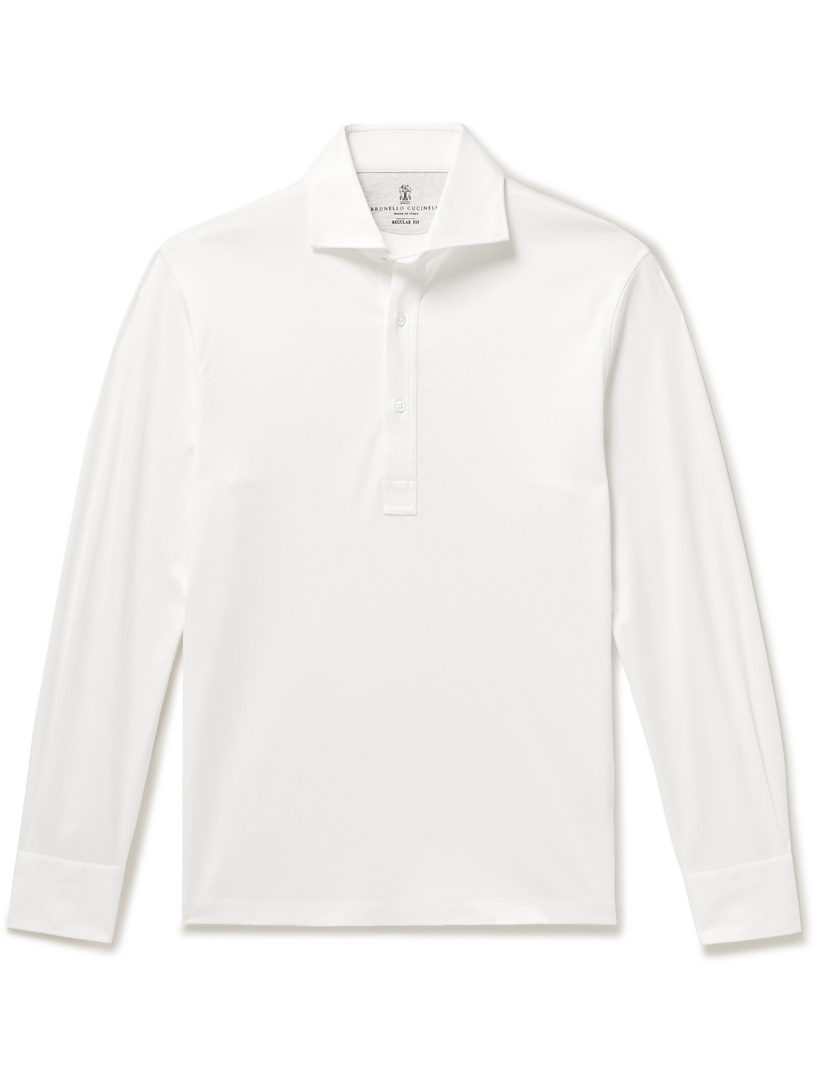 Brunello Cucinelli - Cotton-Jersey Polo Shirt - Men - White - IT 52 von Brunello Cucinelli
