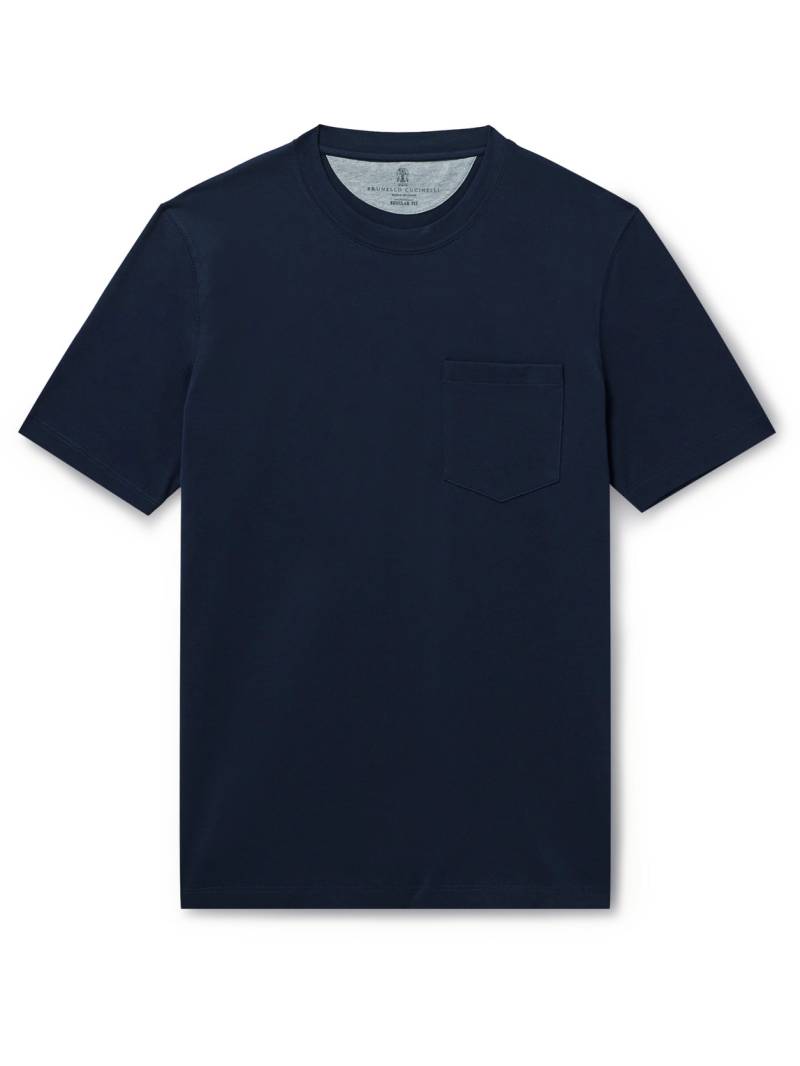 Brunello Cucinelli - Cotton-Jersey T-Shirt - Men - Blue - IT 54 von Brunello Cucinelli