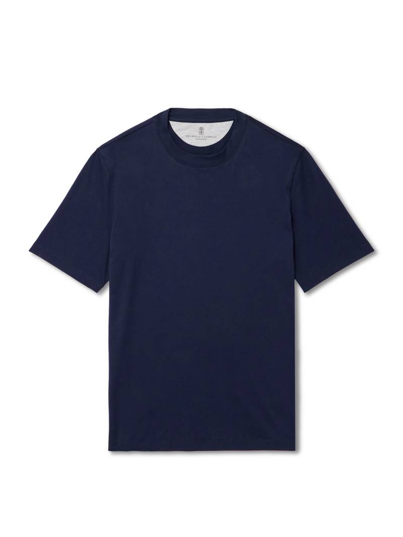 Brunello Cucinelli - Cotton-Jersey T-Shirt - Men - Blue - S von Brunello Cucinelli