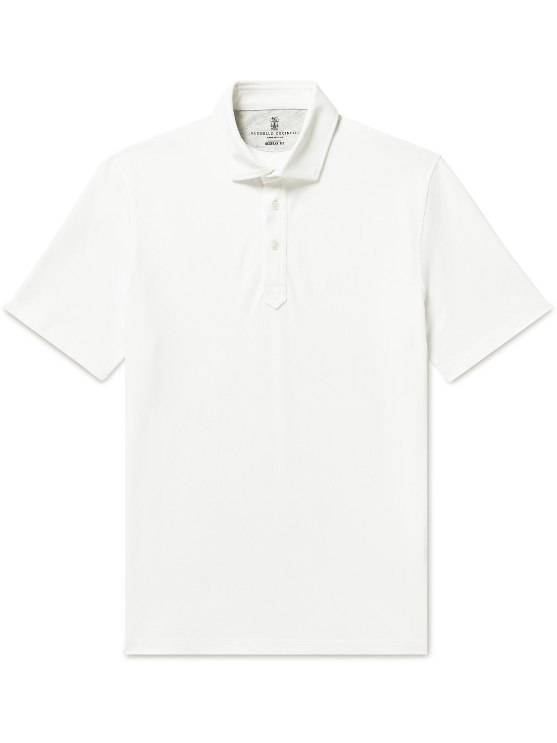 Brunello Cucinelli - Cotton-Piqué Polo Shirt - Men - White - IT 46 von Brunello Cucinelli