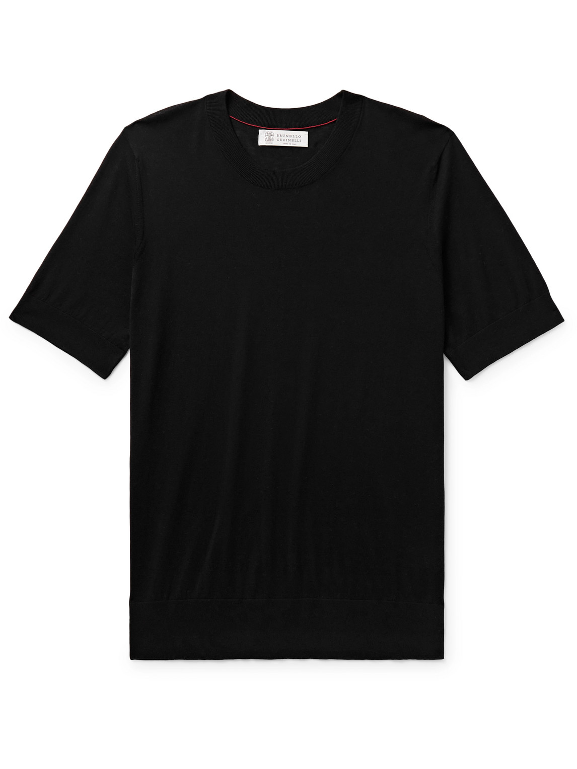 Brunello Cucinelli - Cotton and Silk-Blend T-Shirt - Men - Black - IT 48 von Brunello Cucinelli
