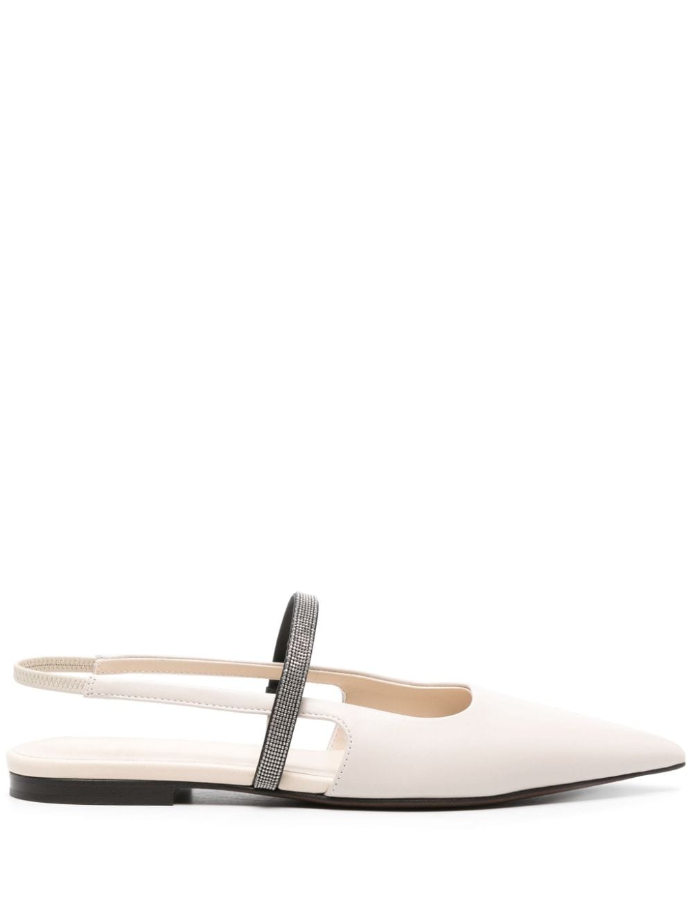 Brunello Cucinelli Cut-Out-Ballerinas mit Monili-Riemen - Grau von Brunello Cucinelli