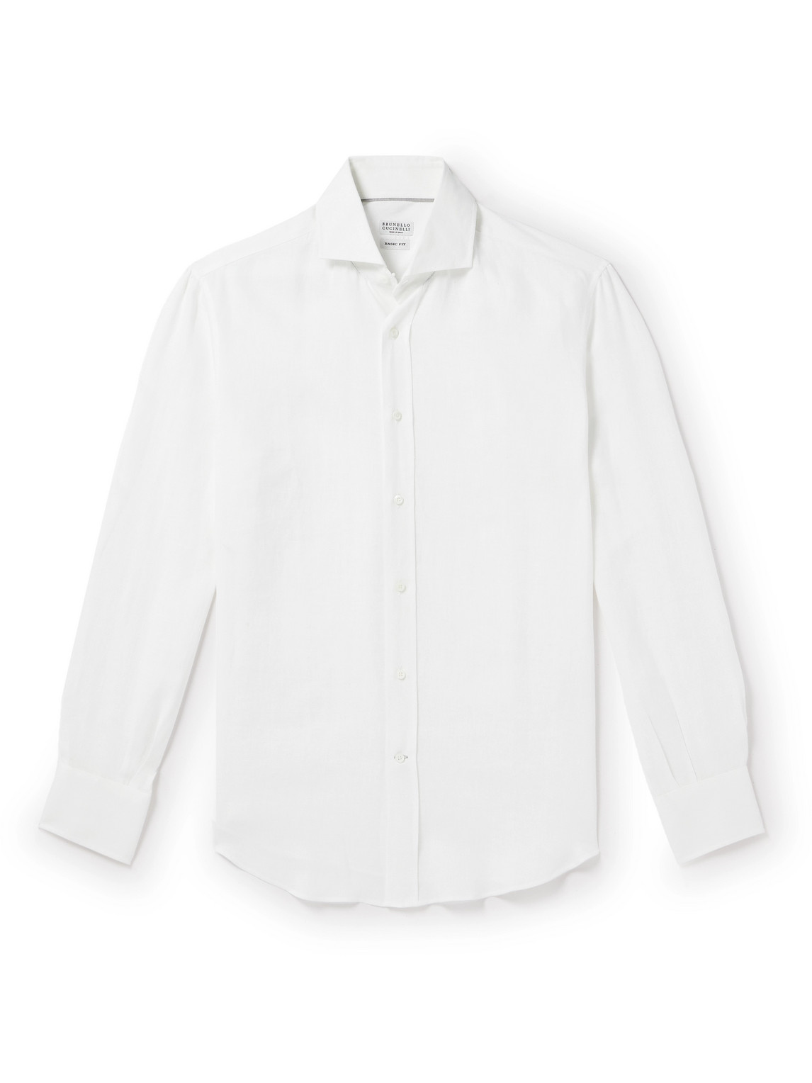 Brunello Cucinelli - Cutaway-Collar Linen Shirt - Men - White - XS von Brunello Cucinelli