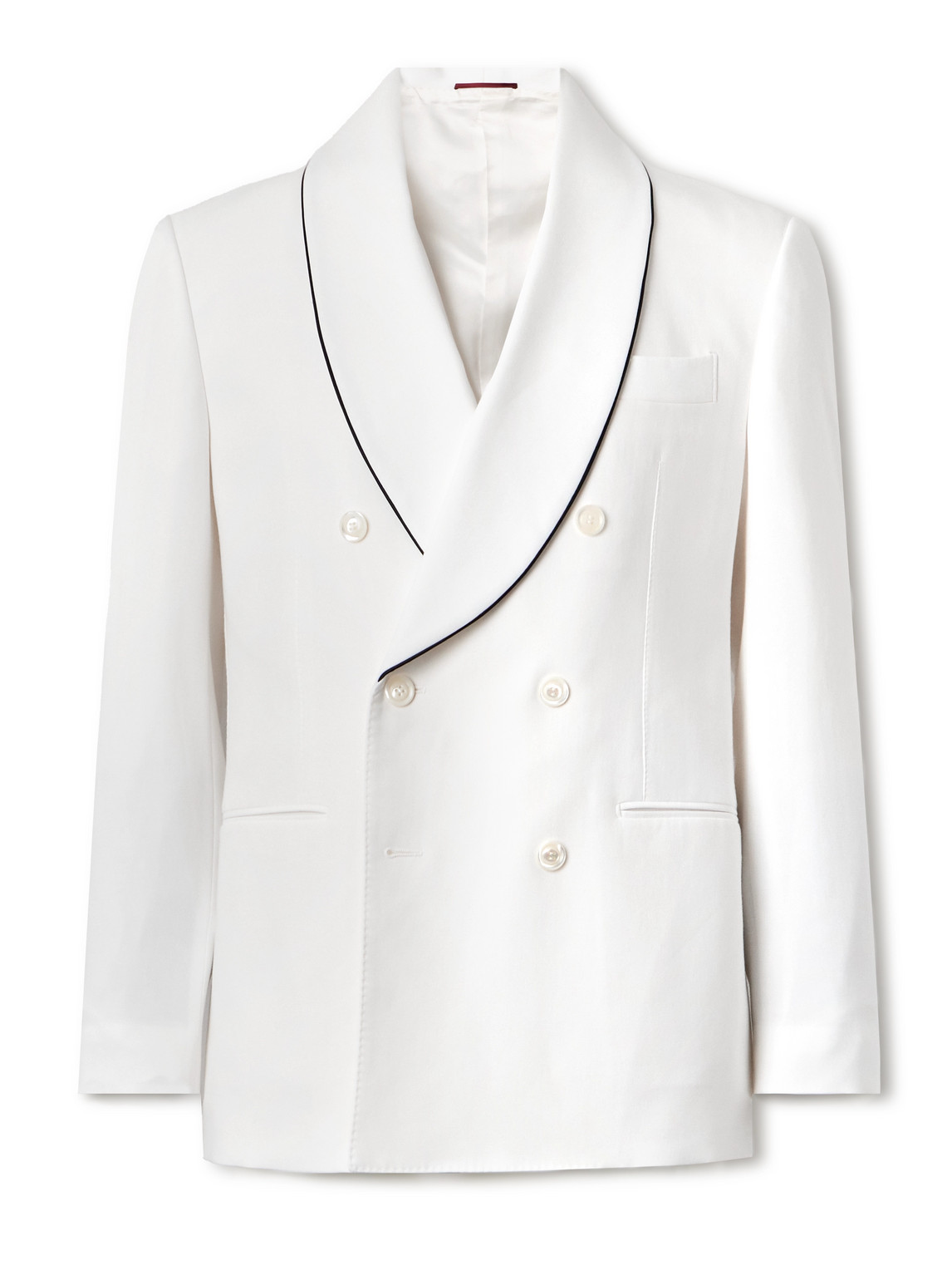 Brunello Cucinelli - Double-Breasted Cotton Tuxedo Jacket - Men - White - IT 46 Brunello Cucinelli - Double-Breasted Cotton Tuxedo Jacket - Men - White - IT 46 von Brunello Cucinelli