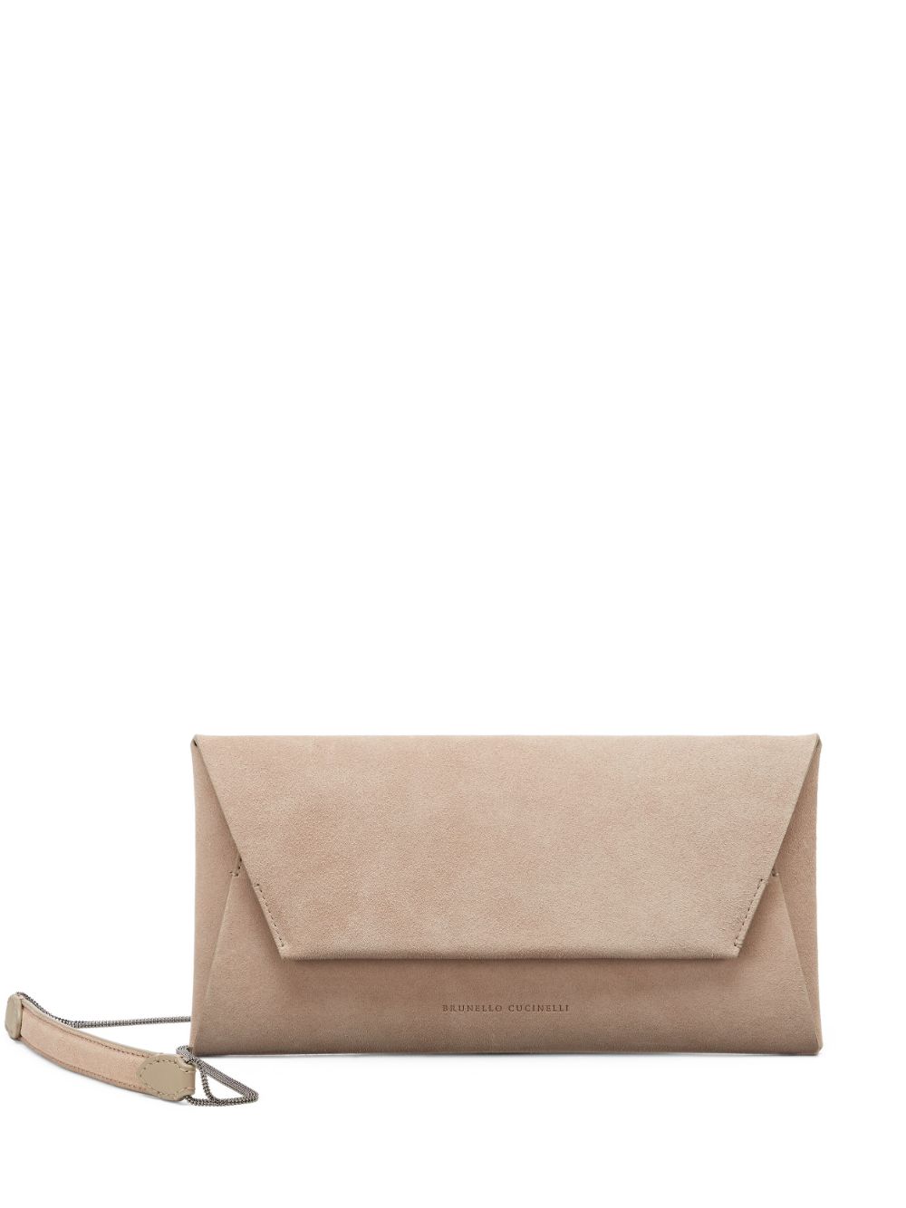 Brunello Cucinelli Eckige Schultertasche aus Wildleder - Nude von Brunello Cucinelli