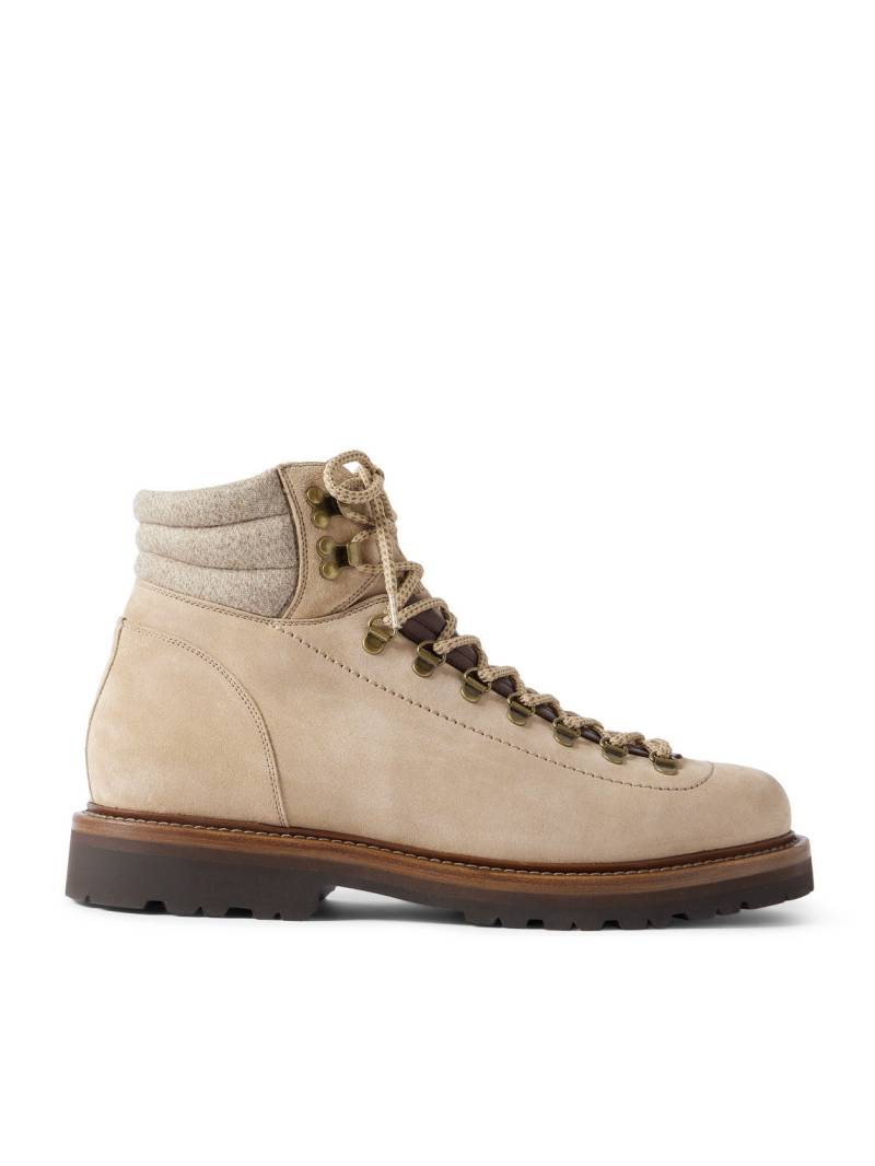 Brunello Cucinelli - Flannel and Full-Grain Leather-Trimmed Suede Boots - Men - Neutrals - EU 40 Brunello Cucinelli - Flannel and Full-Grain Leather-Trimmed Suede Boots - Men - Neutrals - EU 40 von Brunello Cucinelli