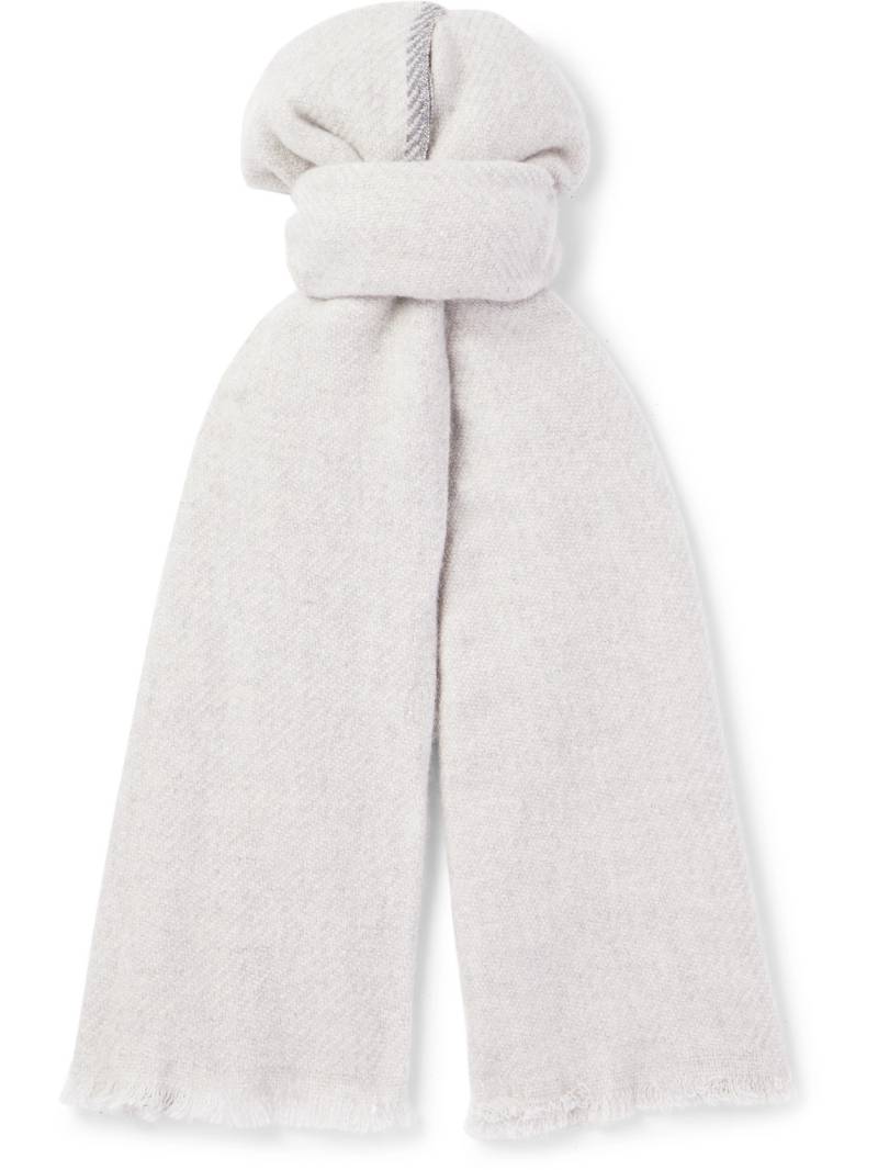 Brunello Cucinelli - Frayed Cashmere Scarf - Men - Gray von Brunello Cucinelli