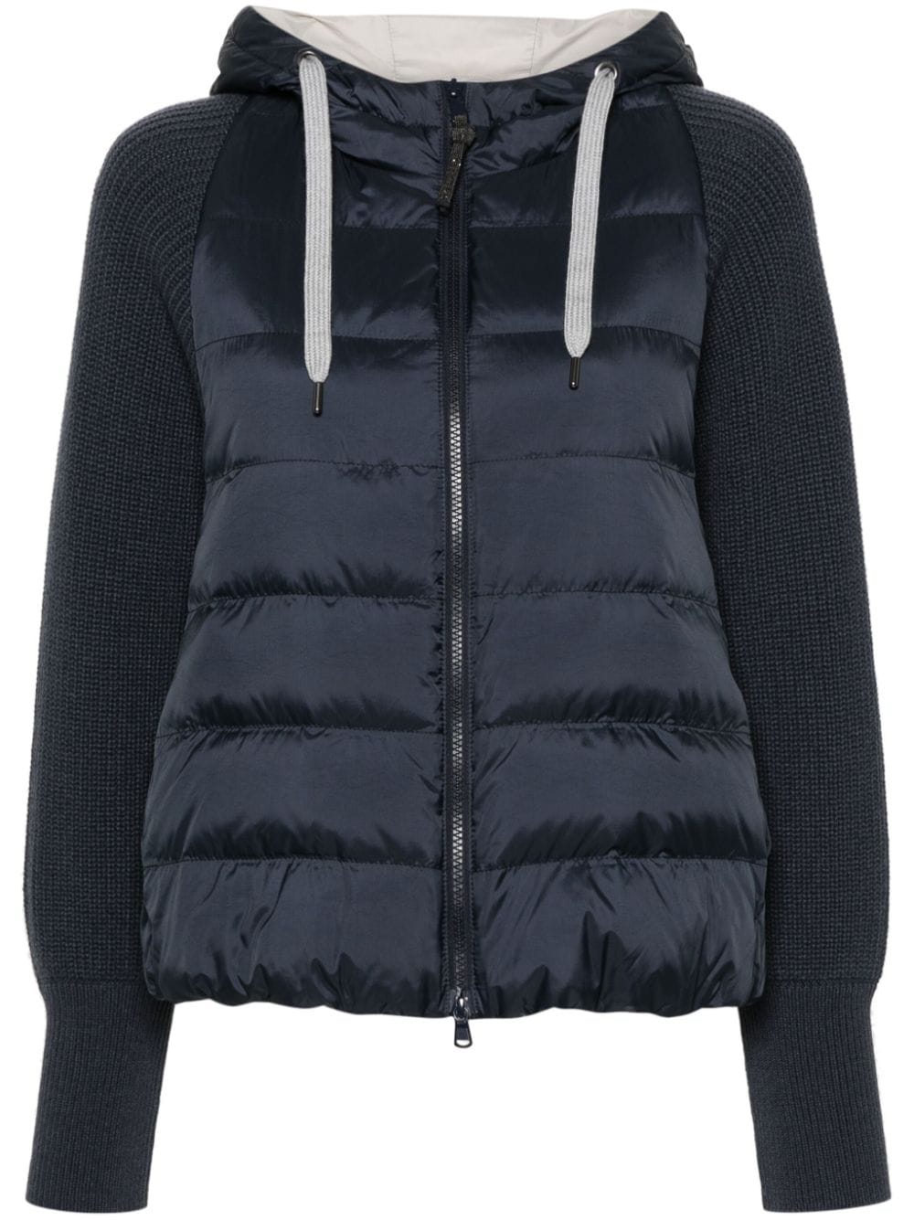 Brunello Cucinelli Gefütterte Jacke mit Kontrasteinsätzen - Blau von Brunello Cucinelli