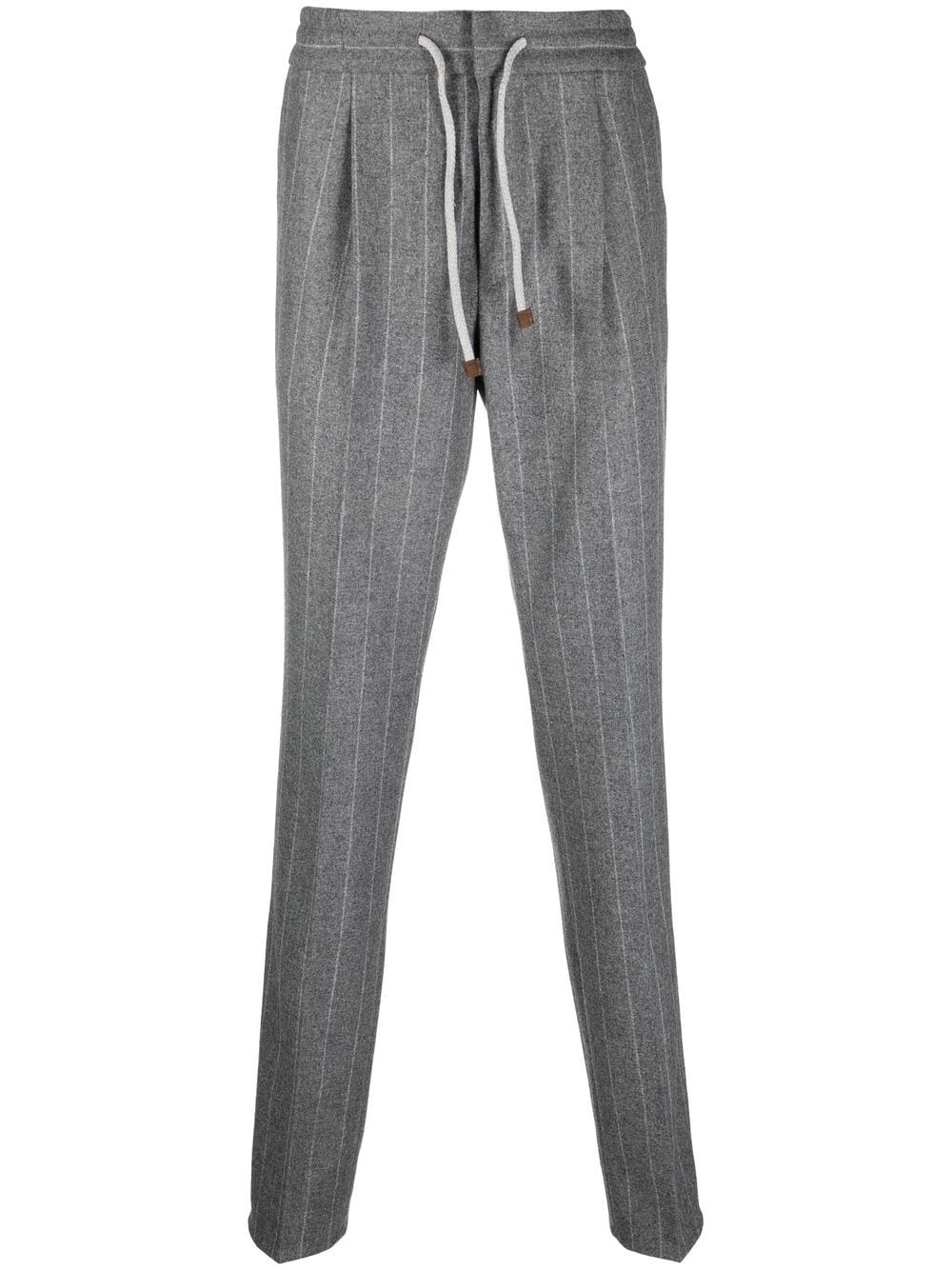 Brunello Cucinelli Gestreifte Straight-Leg-Hose - Grau von Brunello Cucinelli