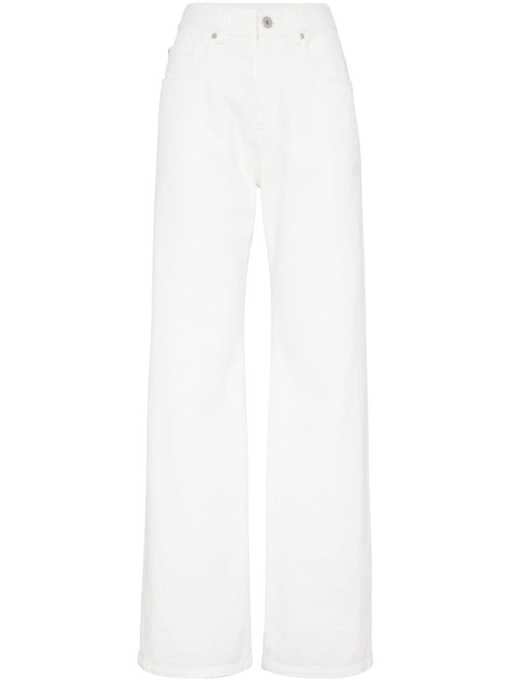 Brunello Cucinelli Halbhohe Wide-Leg-Jeans - Weiß von Brunello Cucinelli