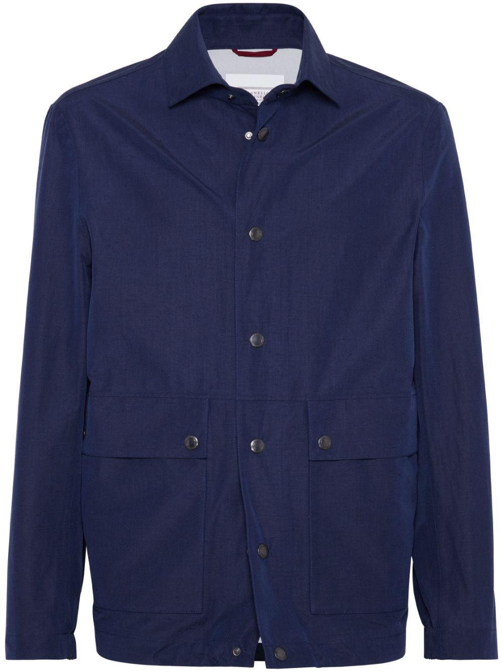 Brunello Cucinelli Hemdjacke aus Leinen und Seide - Blau von Brunello Cucinelli