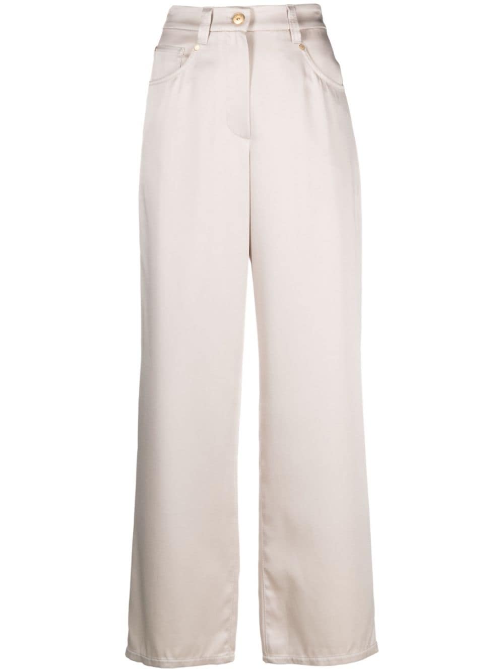 Brunello Cucinelli High-Waist-Hose mit weitem Bein - Nude von Brunello Cucinelli