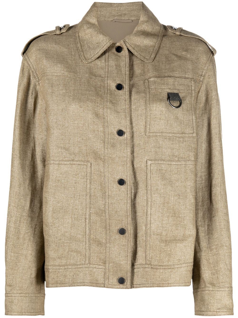 Brunello Cucinelli Hemdjacke aus Leinen - Nude von Brunello Cucinelli