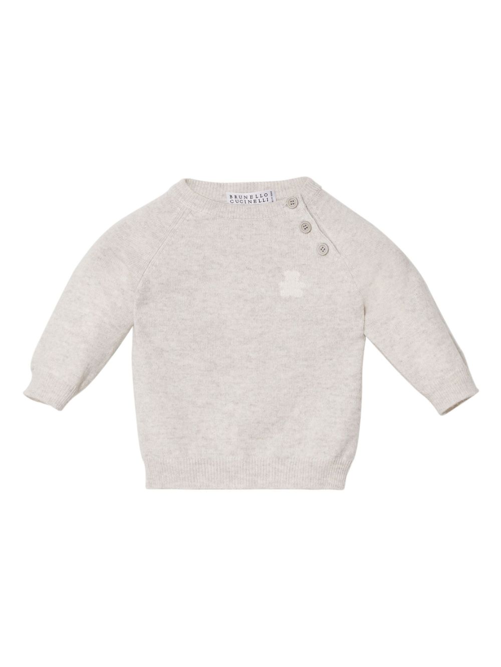 Brunello Cucinelli Kids Kaschmirpullover mit Teddy - Grau von Brunello Cucinelli Kids