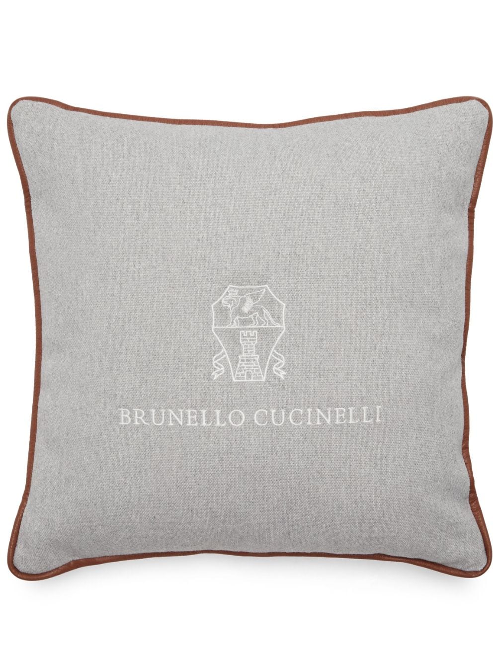 Brunello Cucinelli Kissen mit Logo-Stickerei - Grau von Brunello Cucinelli