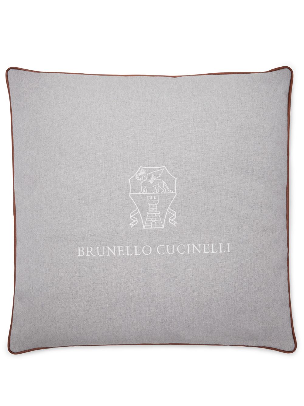 Brunello Cucinelli Kissen mit Logo-Stickerei - Grau von Brunello Cucinelli