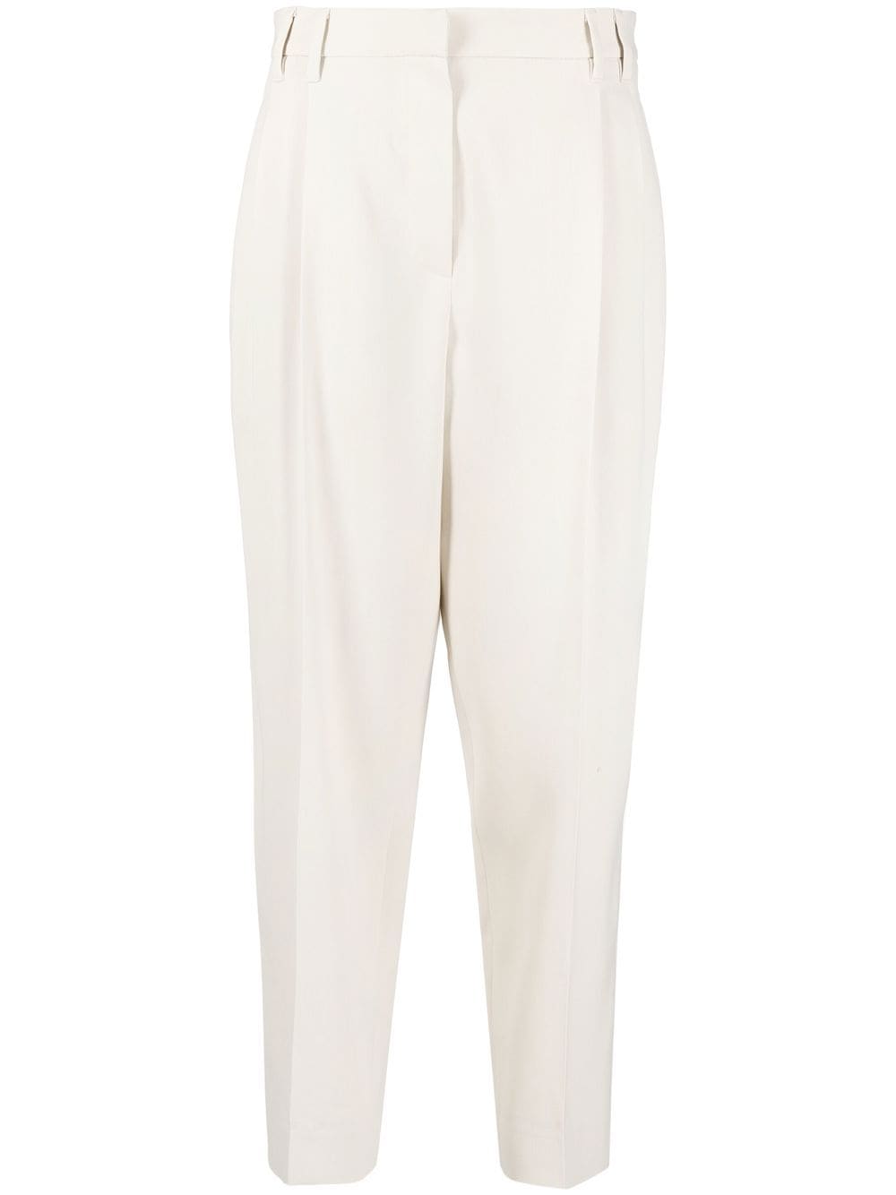 Brunello Cucinelli Klassische High-Waist-Hose - Nude von Brunello Cucinelli