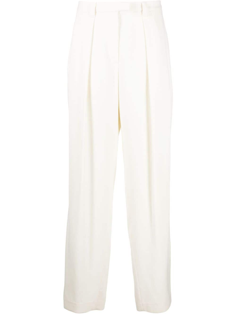 Brunello Cucinelli Klassische High-Waist-Hose - Weiß von Brunello Cucinelli