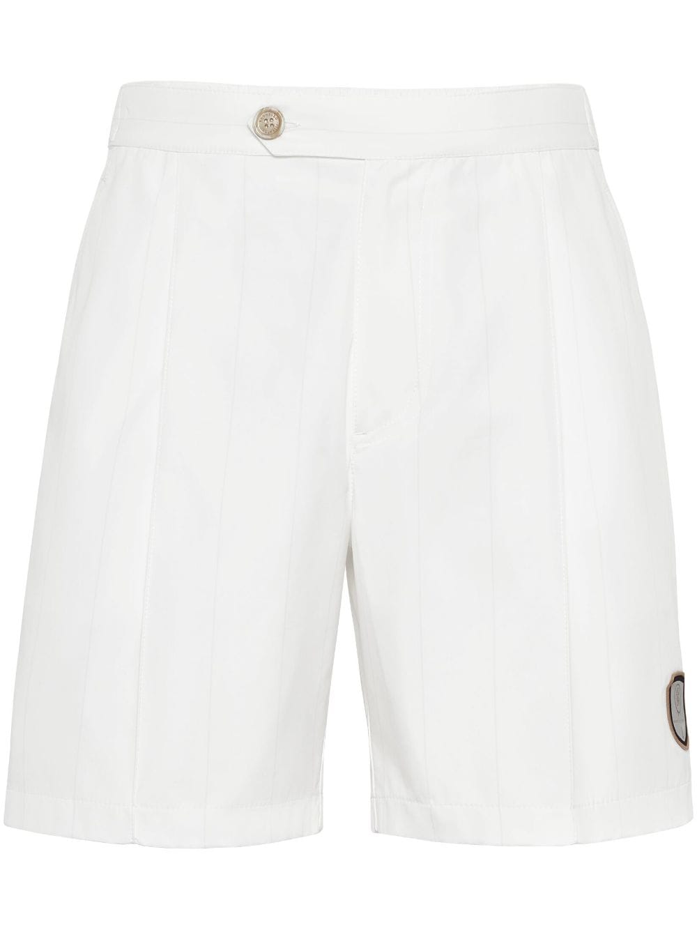 Brunello Cucinelli Klassische Shorts mit Logo-Applikation - Weiß von Brunello Cucinelli