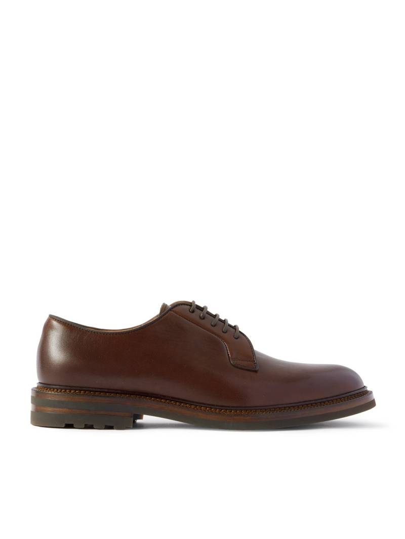 Brunello Cucinelli - Leather Derby Shoes - Men - Brown - EU 42 von Brunello Cucinelli