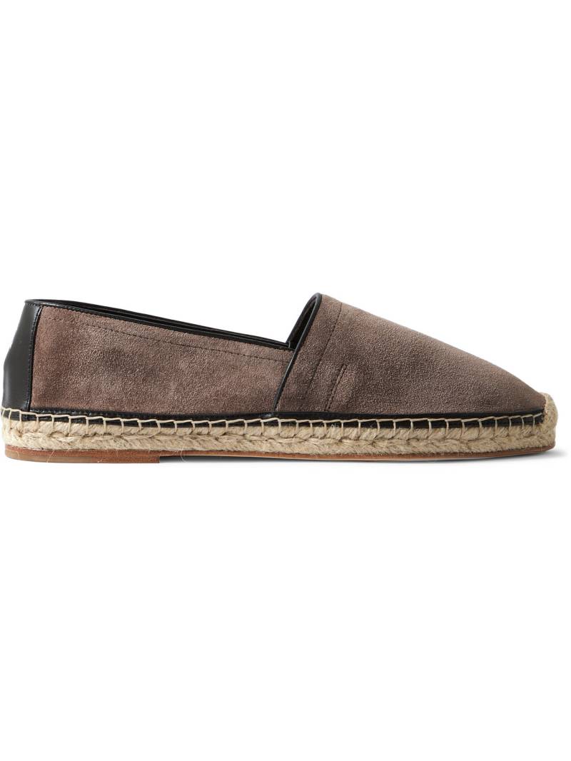 Brunello Cucinelli - Leather-Trimmed Suede Espadrilles - Men - Brown - EU 42.5 von Brunello Cucinelli