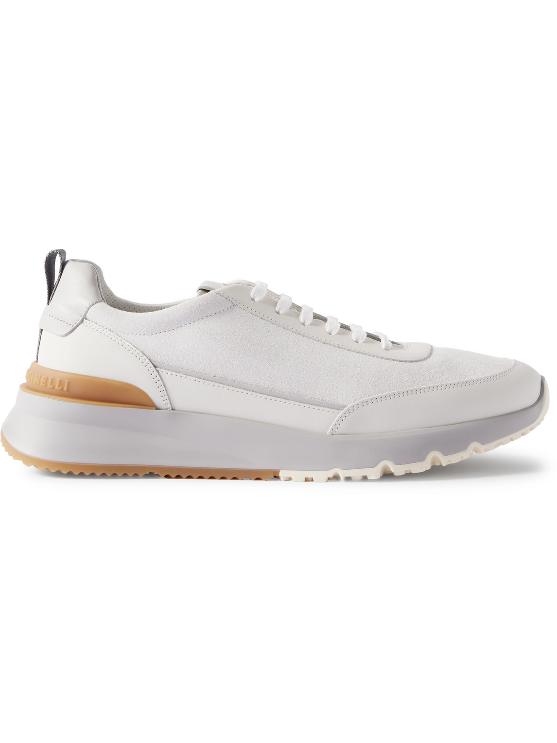 Brunello Cucinelli - Leather-Trimmed Suede Sneakers - Men - White - EU 42 Brunello Cucinelli - Leather-Trimmed Suede Sneakers - Men - White - EU 42 von Brunello Cucinelli