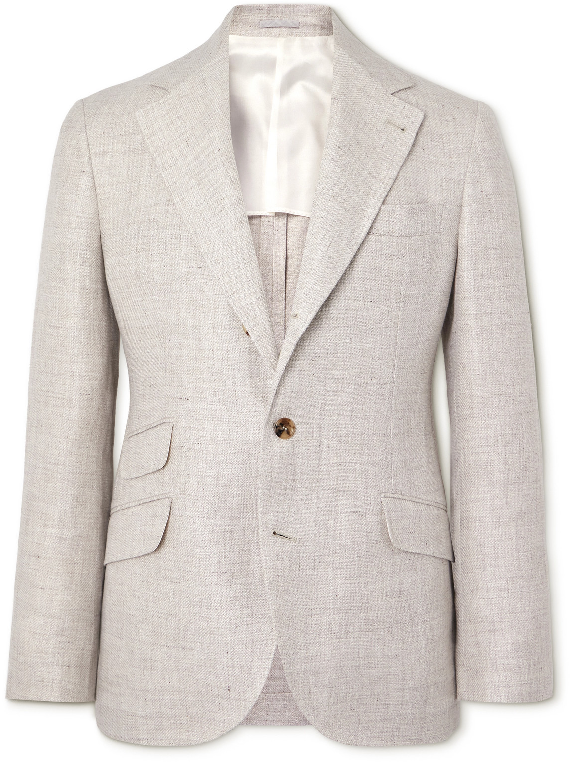 Brunello Cucinelli - Linen, Wool and Silk-Blend Blazer - Men - Gray - IT 52 von Brunello Cucinelli