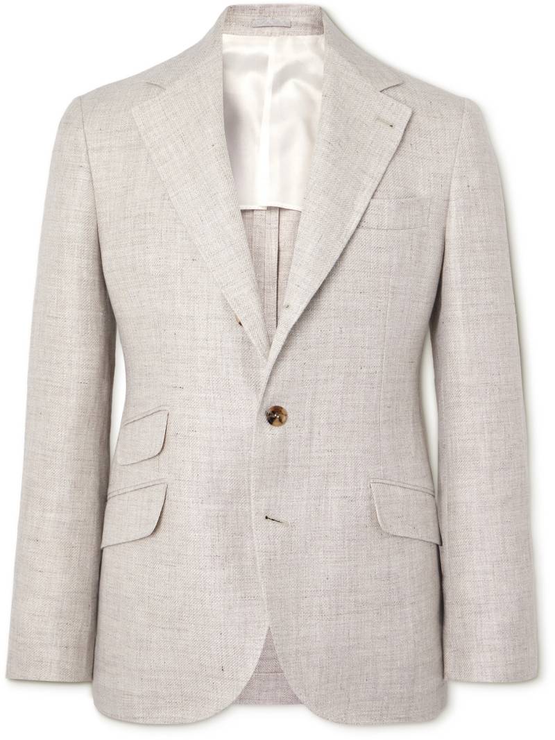 Brunello Cucinelli - Linen, Wool and Silk-Blend Blazer - Men - Gray - IT 52 von Brunello Cucinelli