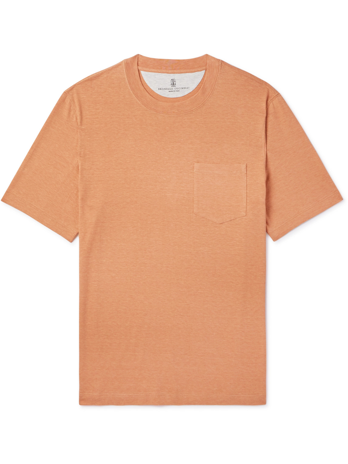 Brunello Cucinelli - Linen and Cotton-Blend Jersey T-Shirt - Men - Orange - XXL von Brunello Cucinelli
