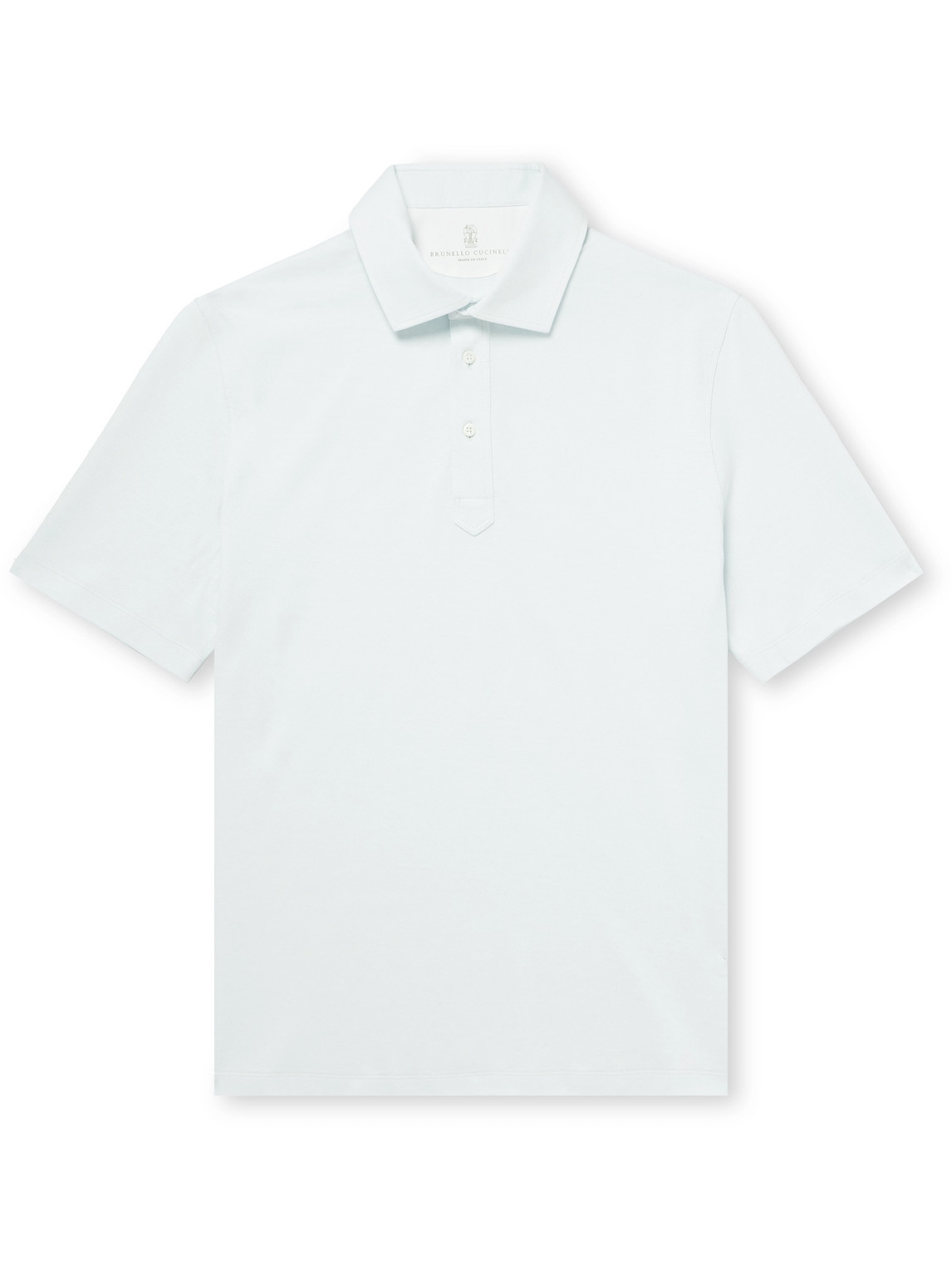 Brunello Cucinelli - Linen and Cotton-Blend Polo Shirt - Men - Blue - L von Brunello Cucinelli
