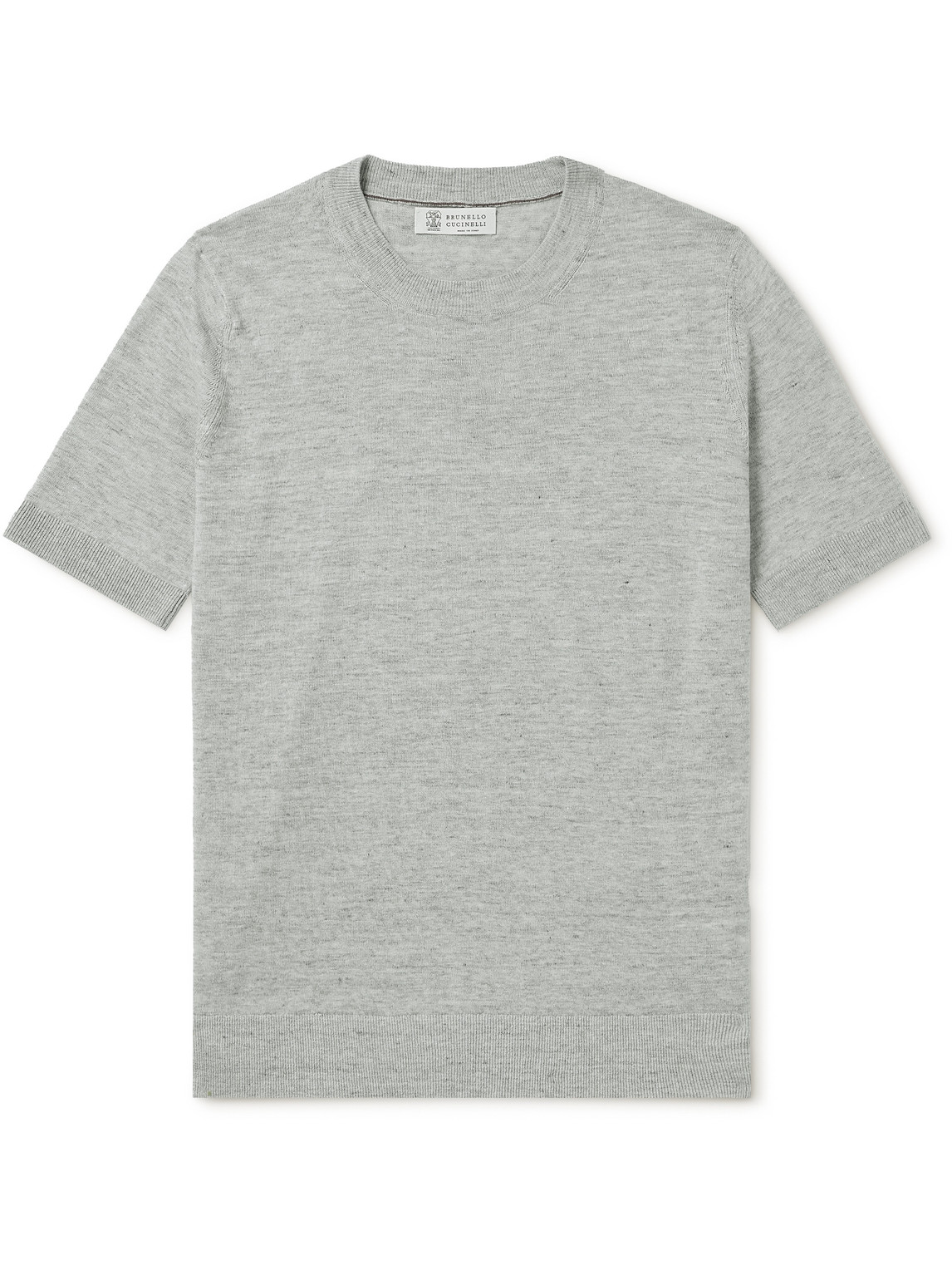 Brunello Cucinelli - Linen and Cotton-Blend T-Shirt - Men - Gray - IT 60 von Brunello Cucinelli