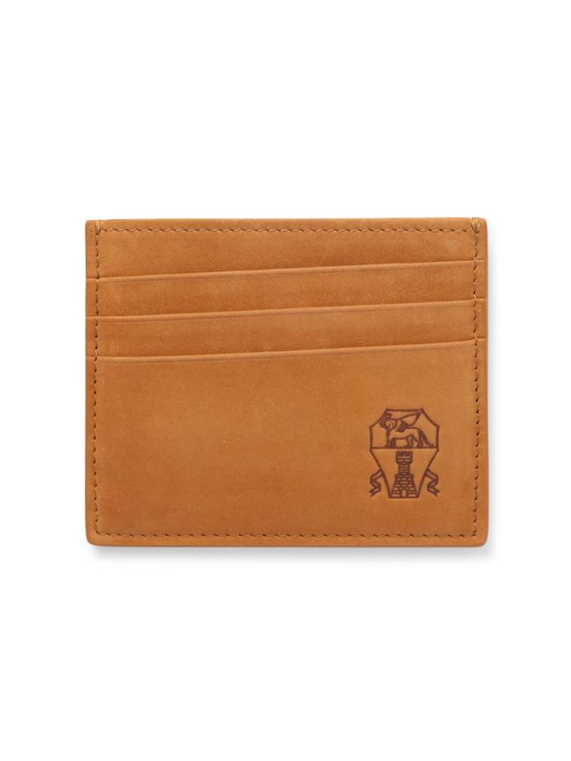 Brunello Cucinelli - Logo-Debossed Leather Cardholder - Men - Brown von Brunello Cucinelli