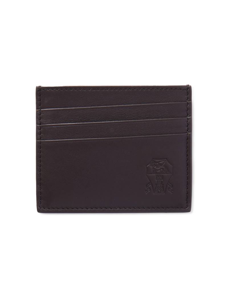 Brunello Cucinelli - Logo-Debossed Leather Cardholder - Men - Brown von Brunello Cucinelli