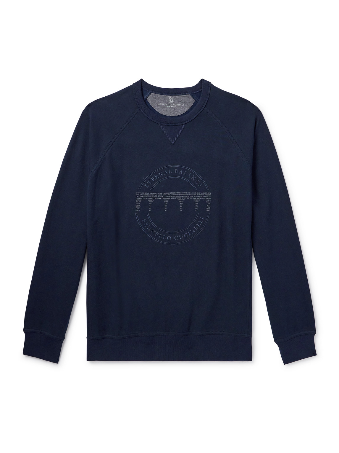 Brunello Cucinelli - Logo-Embroidered Printed Cotton-Blend Jersey Sweatshirt - Men - Blue - XXL Brunello Cucinelli - Logo-Embroidered Printed Cotton-Blend Jersey Sweatshirt - Men - Blue - XXL von Brunello Cucinelli