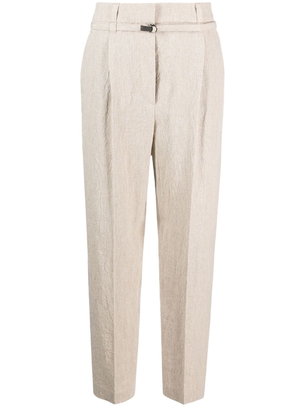 Brunello Cucinelli Halbhohe Leinenhose - Nude von Brunello Cucinelli