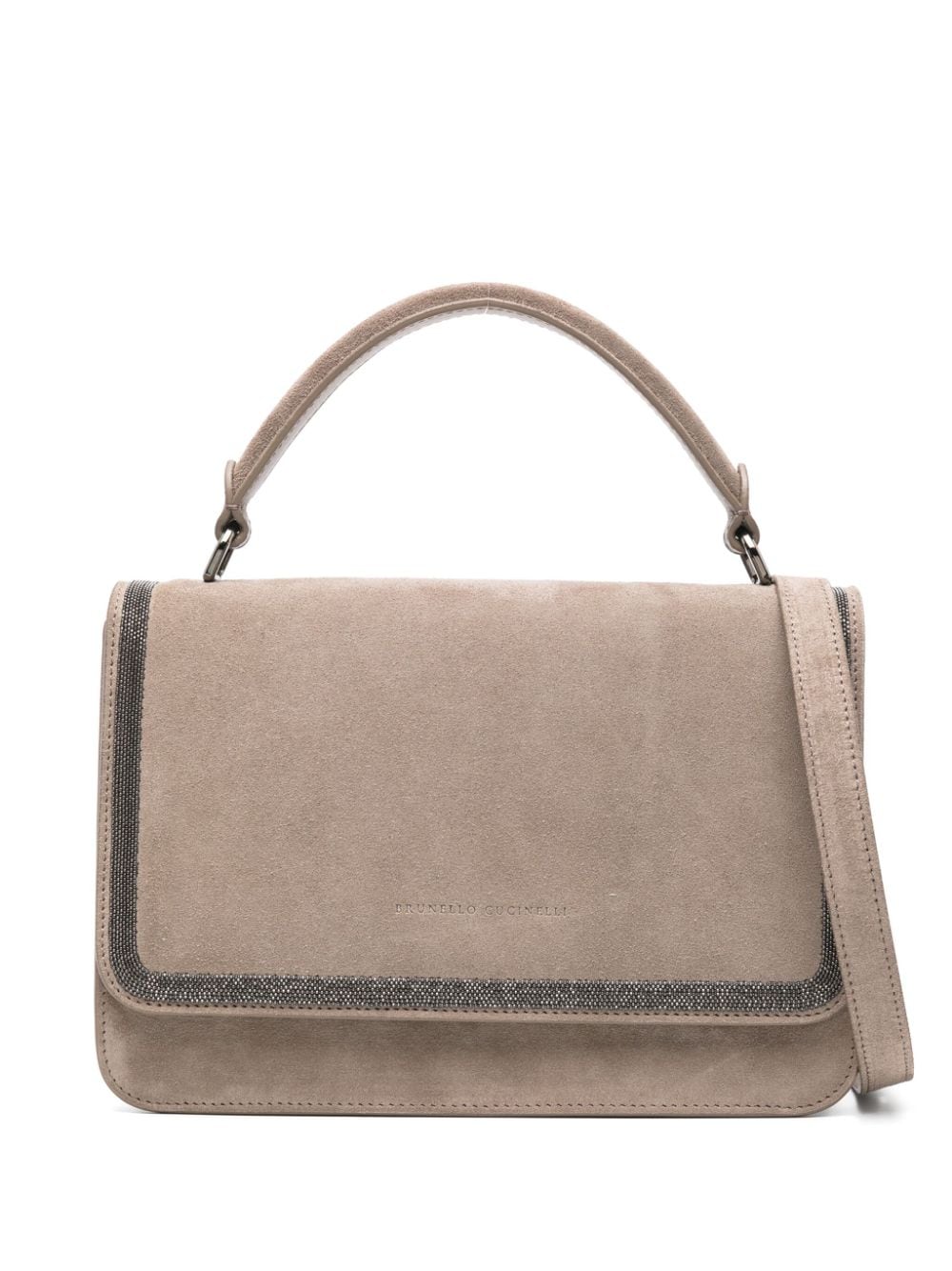 Brunello Cucinelli Monili-detail suede tote bag - Nude von Brunello Cucinelli