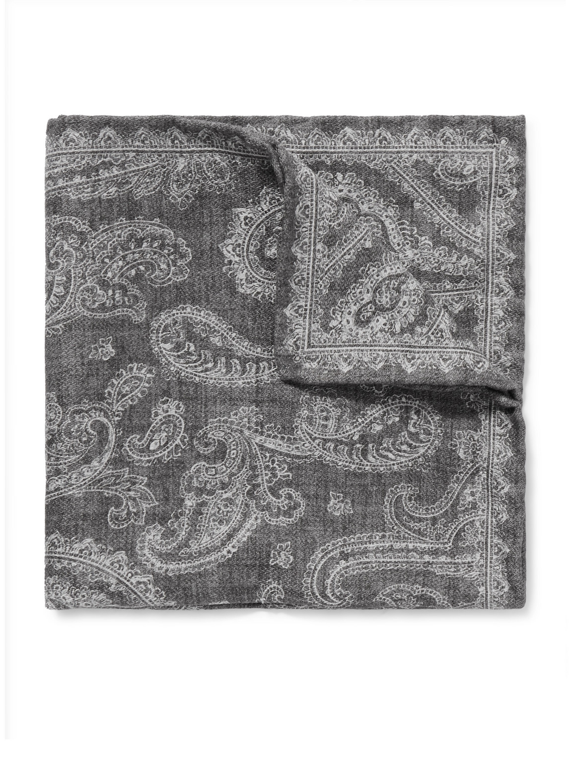 Brunello Cucinelli - Paisley-Print Silk Pocket Square - Men - Gray von Brunello Cucinelli