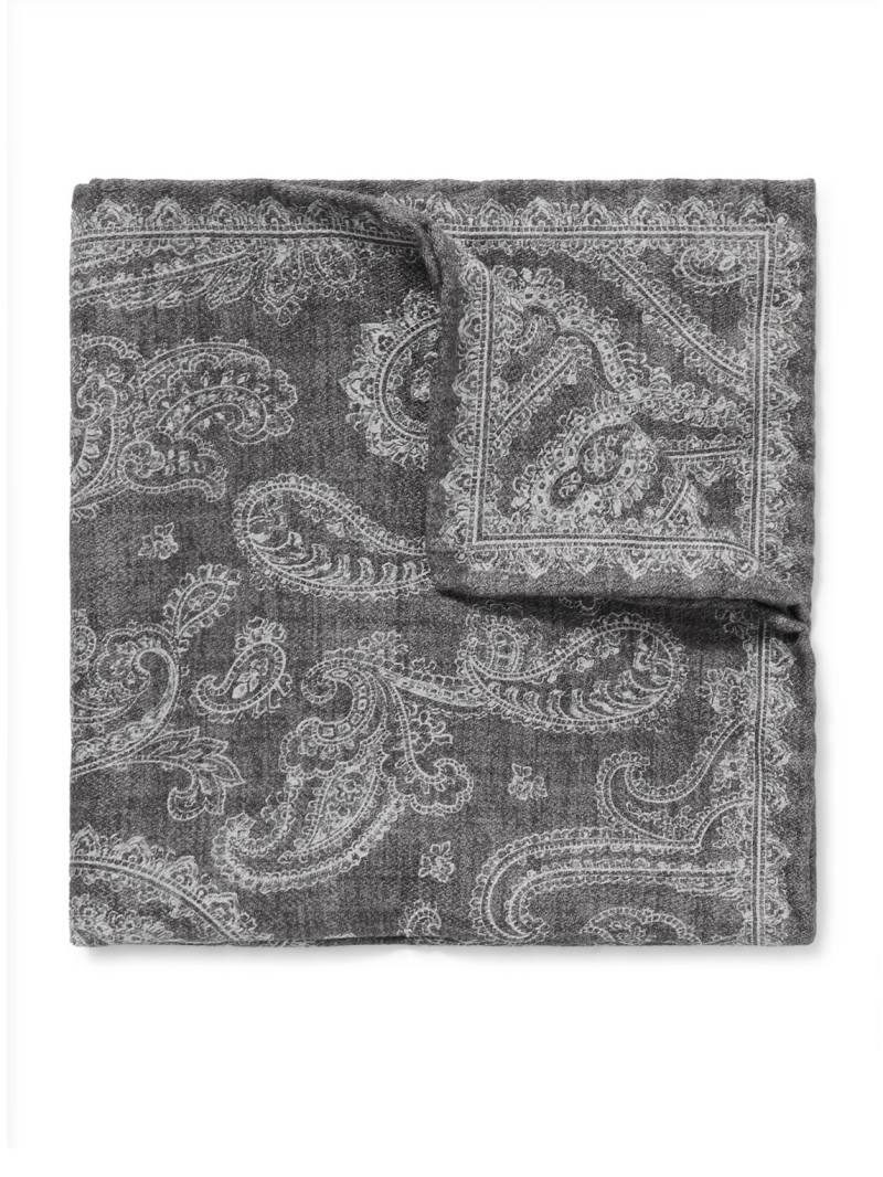 Brunello Cucinelli - Paisley-Print Silk Pocket Square - Men - Gray von Brunello Cucinelli