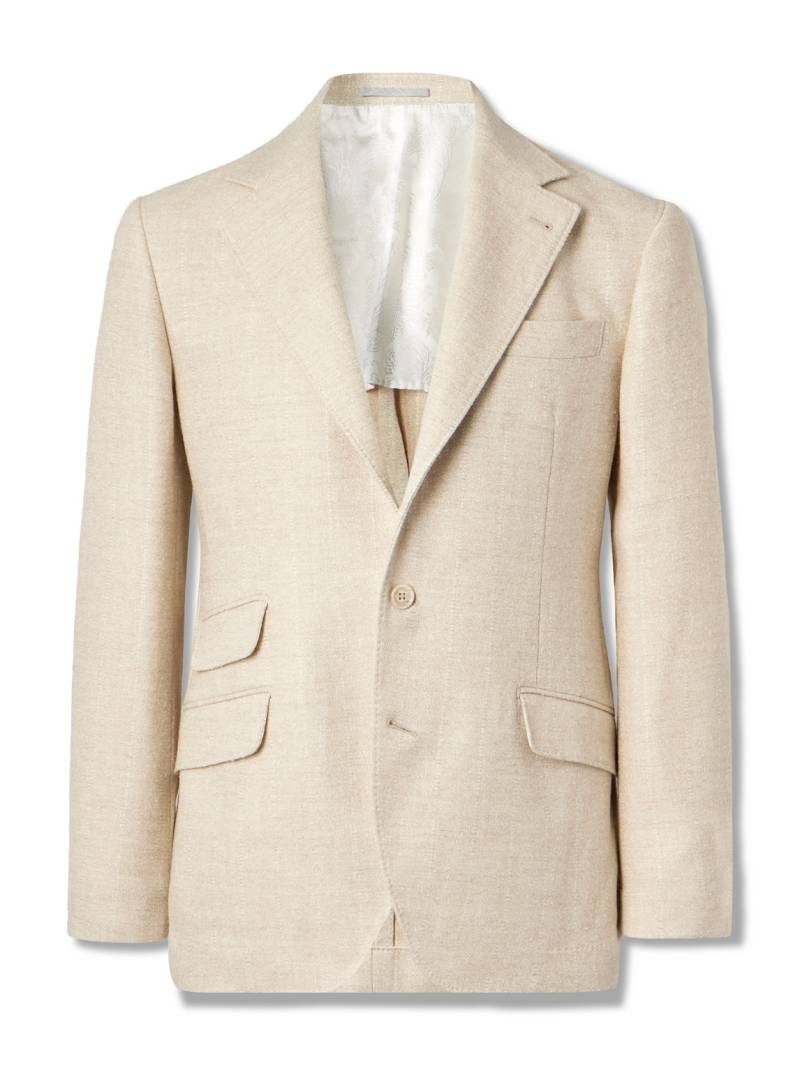 Brunello Cucinelli - Pinstriped Bouclé Suit Jacket - Men - Neutrals - IT 50 von Brunello Cucinelli