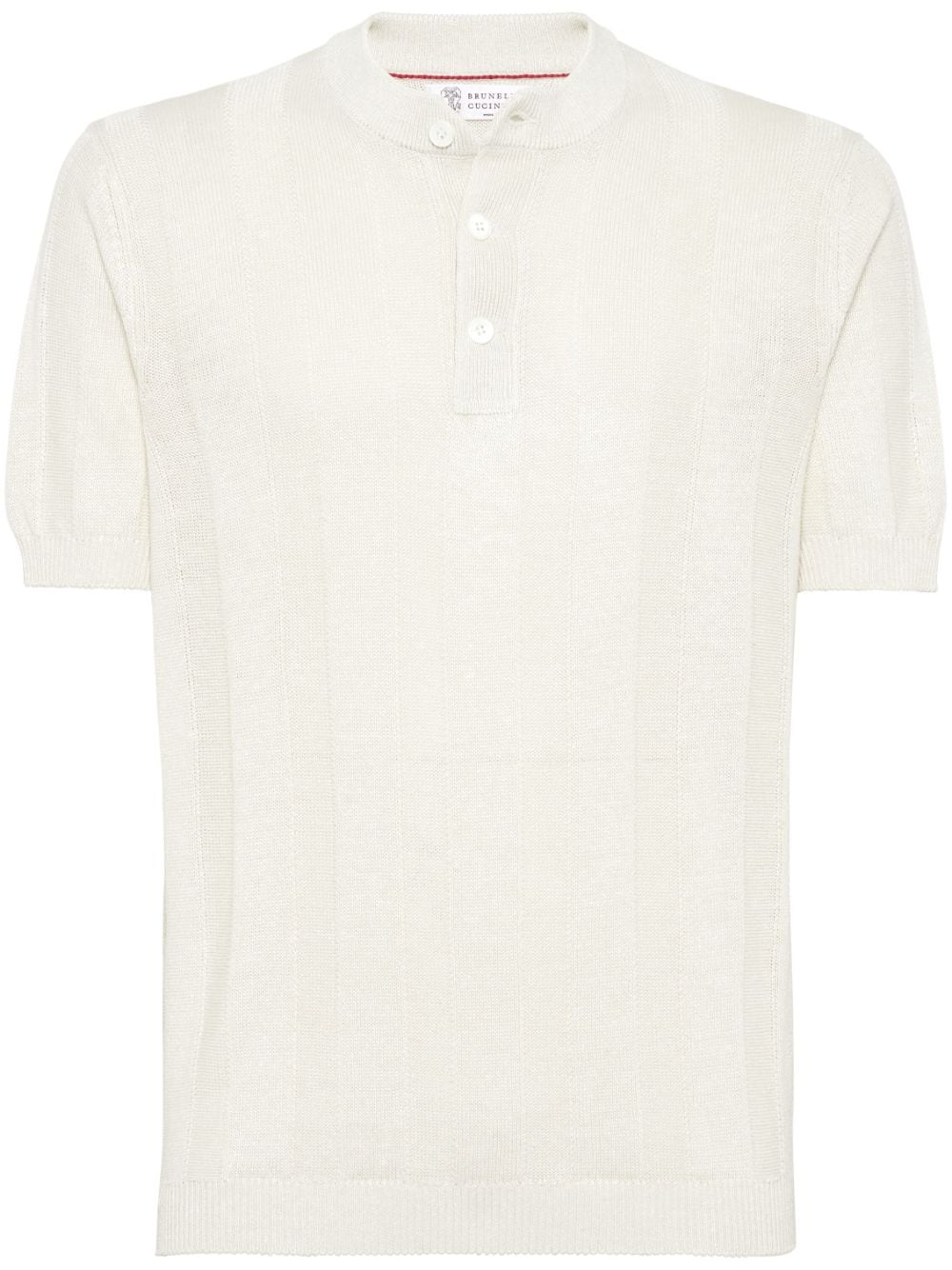 Brunello Cucinelli Poloshirt aus geripptem Strick - Nude von Brunello Cucinelli