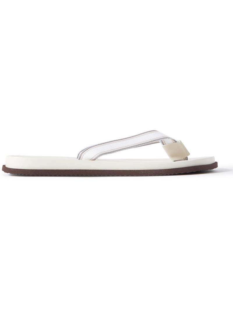 Brunello Cucinelli - Pool Grosgrain Flip Flops - Men - White - EU 46 von Brunello Cucinelli