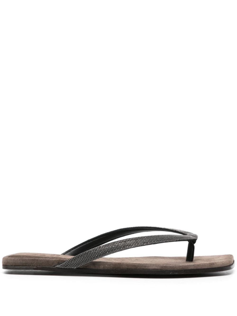 Brunello Cucinelli Precious Flip-Flops aus Wildleder - Schwarz von Brunello Cucinelli