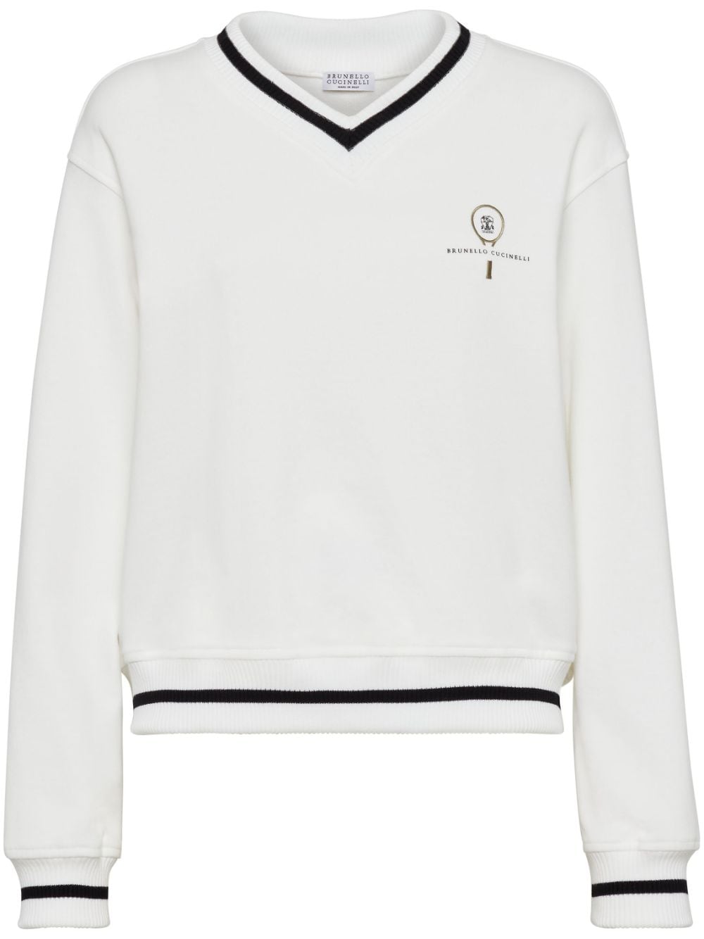 Brunello Cucinelli Pullover mit Logo-Print - Weiß von Brunello Cucinelli